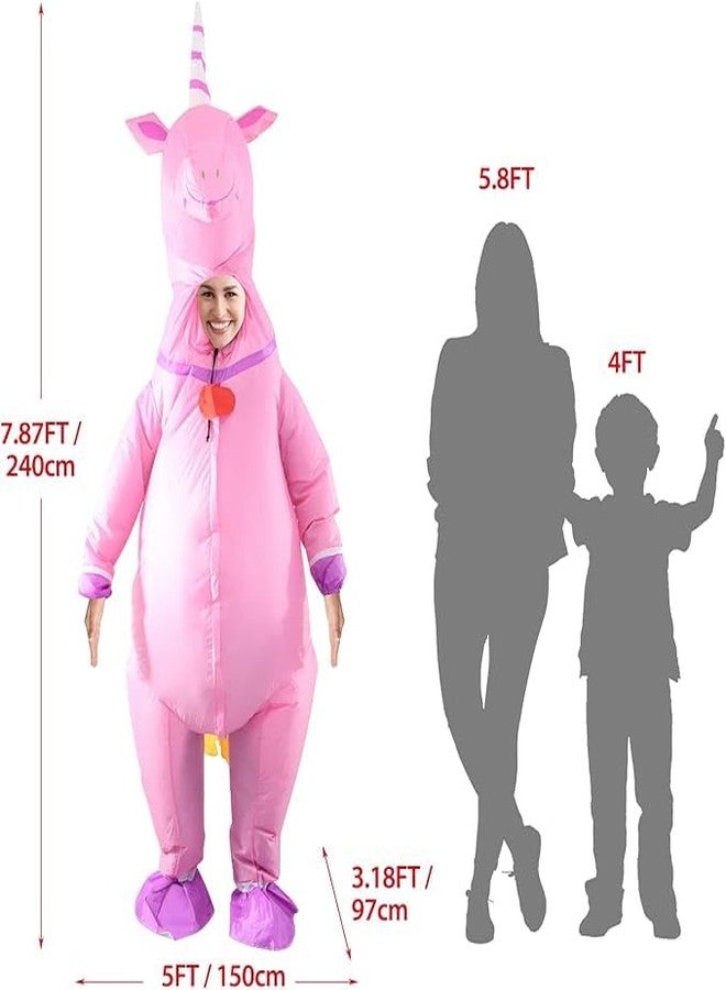 InfleasJoiy Pink unicorn inflatable dress up costume, inflatable costume for party - Image 3